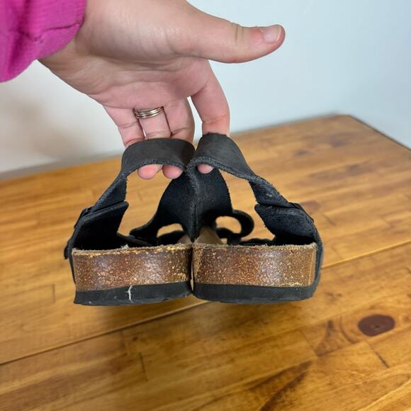 Birkenstock Milano Black Leather Slingback Ankle Strap Sandals Size 44 - Picture 4 of 5